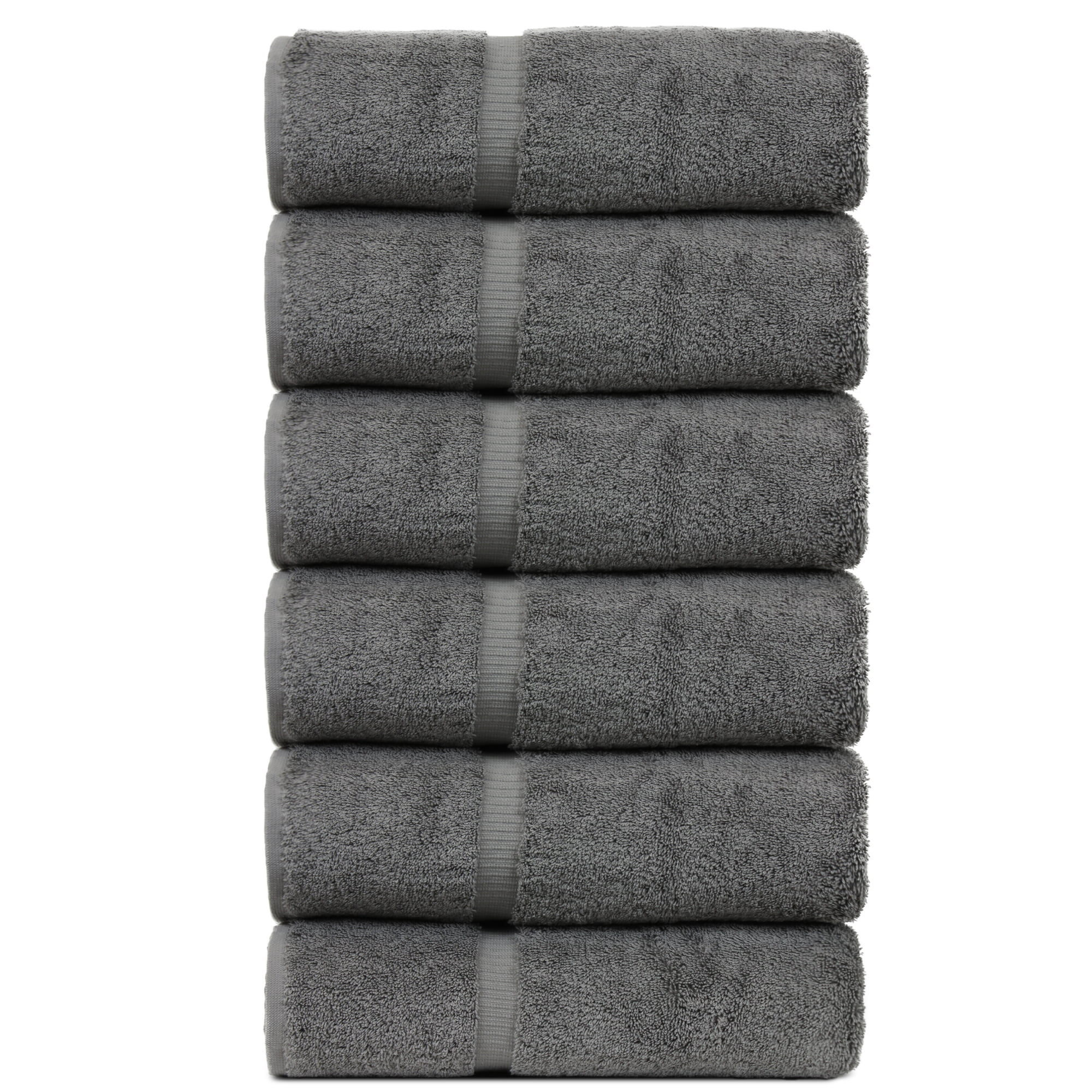 Gray Set Of 6 Hand Turkish Bath Towels Cotton Luxury Hotel & Spa Towel 
