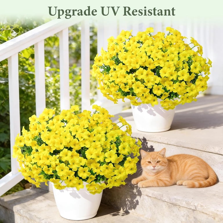 Waipfaru Artificial Flowers for Outdoors Fake Plants Outside