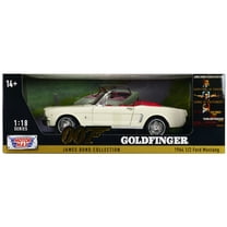 1964 1/2 Ford Mustang Convertible White w/Red Interior James Bond 007 "Goldfinger" (1964) 1/18 Diecast Model Car by Motormax