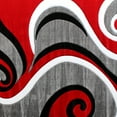 thumbnail image 7 of BizChair High Quality Hand Carved Area Rug Modern Contemporary Red White Grey Black (5 Feet 3 Inch X 7 Feet), 7 of 7