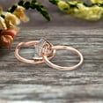thumbnail image 3 of 2Pcs Wedding Ring Set 7mm Cushion Cut 2.30 Carat Aquamarine Engagement ring On 10k Rose gold Curved Wedding Band Personalized for Brides, 3 of 5