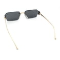 thumbnail image 5 of Womens Rimless Rectangle Serpent Jewel Hinge Metal Rim Sunglasses Gold - Black, 5 of 6