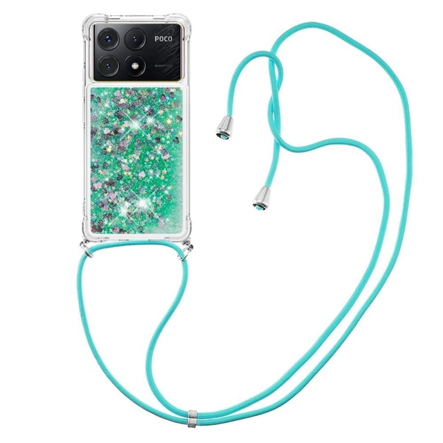 Funda FOXDOCK para Xiaomi Poco X6 Pro con Cuerda Ajustable, Brillo Líquido, Protección Antigolpes y Lente – Ideal para Regalo