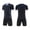Black, variant on Mens Soccer Outfit 2 Piece V Neck Quick Dry Breathable Short Sleeve Shirt and Shorts Football Training Athletic Set Blue Size S