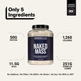 thumbnail image 3 of NAKED Vanilla Mass - All Natural Vanilla Weight Gainer Protein Powder - 8lb Bulk, GMO Free, Gluten Free & Soy Free, No Artificial Ingredients - 1,260 Calories - 11 Servings, 3 of 9