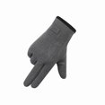 thumbnail image 5 of Guantes de terciopelo de conejo de imitación de otoño e invierno, guantes de bicicleta para mujer, guantes de montar deportivos cálidos con pantalla táctil de primavera y otoño e invierno, 5 of 5