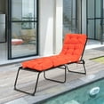 thumbnail image 3 of Topbuy Patio Chaise Lounge Cushion Recliner Quilted Thick Padded Seat Cushion w/Ties Orange, 3 of 7