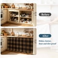 thumbnail image 4 of Brown Black Buffalo Plaid Cabinet Curtains for Kitchen 35"Wx35"L, Country Rustic Classic Farmhouse Checkered Laundry Sink Cabinets Magic Tape Short Curtain Privacy Panel for Bathroom Vanity Cabinets, 4 of 9
