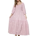thumbnail image 5 of Women's Floral Maxi Dress Spring Autumn Retro Long Sleeve Casual Square Neck Ruffled A Line Dress Streetwear-c-L, 5 of 7