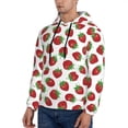 thumbnail image 3 of Fotbe Men's Hoodie with Hand Drawn Strawberry Pattern - Kangaroo Pocket Pullover Hooded Sweatshirt, Perfect for Daily Wear, Travel, and Home-4X-Large, 3 of 7