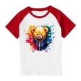 thumbnail image 3 of Feancey T-Shirt Graphique 3D Enfants Garçons Filles Mignon Imprimé Manches Courtes Hauts Doux Décontracté Col Rond Blouse Chandail d'Été T-Shirts Liquidation d'Été Rouge 3 Ans, 3 of 9