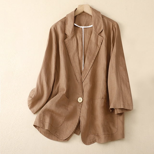 Simua Fashion Women's Work Office Blazer Button Lapel Collar Long Sleeve Jacket Suit Blazer