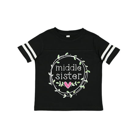 

Inktastic Middle Sister Leaves Circle Heart Gift Toddler Toddler Girl T-Shirt