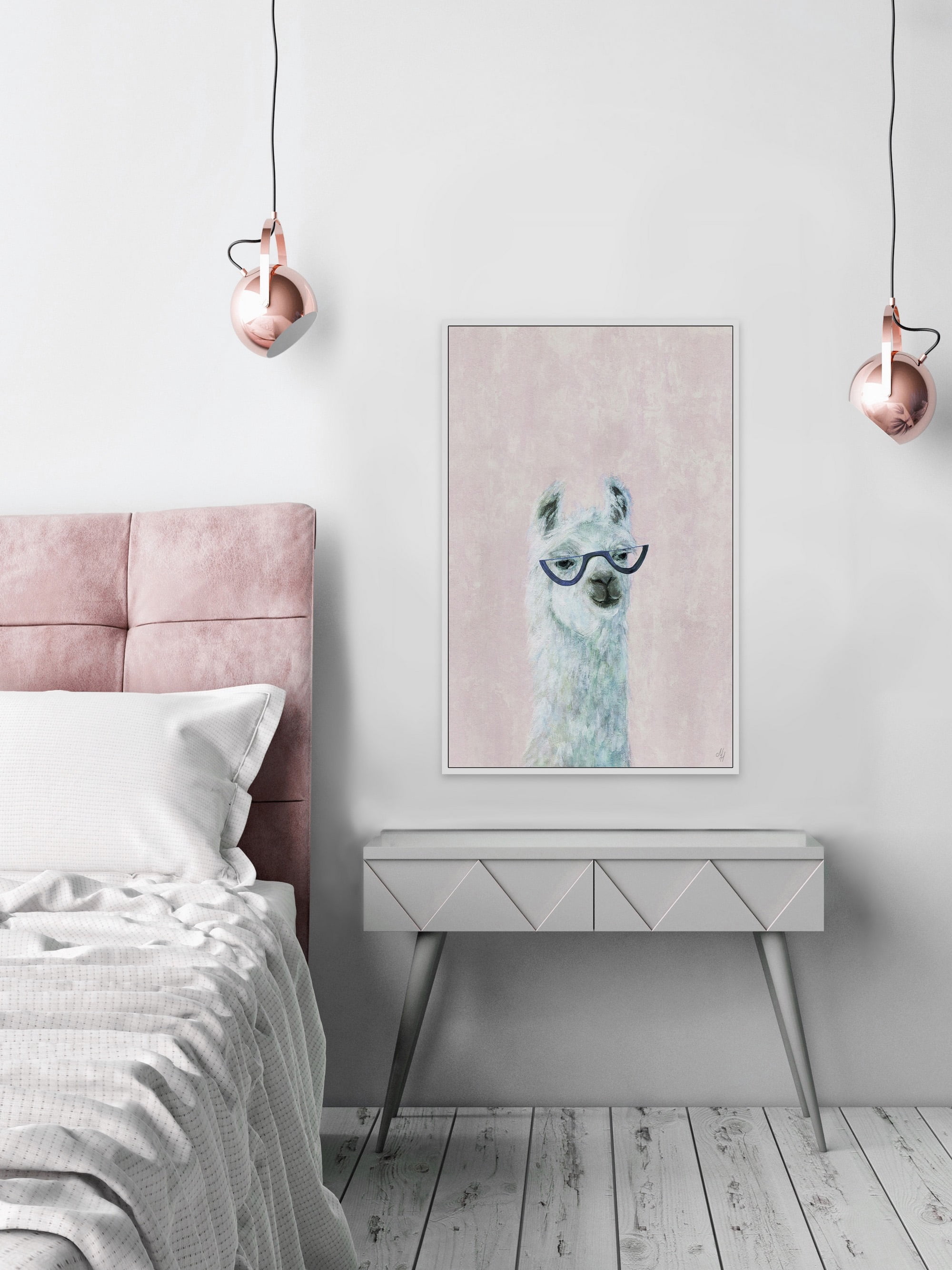 Posh Llama II Floater Framed Painting Print on Canvas