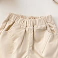 thumbnail image 4 of hoksml Back to School Girls Elastic Waist Cotton Chino Shorts Casual Playwear Shorts with Pockets, 4 of 6
