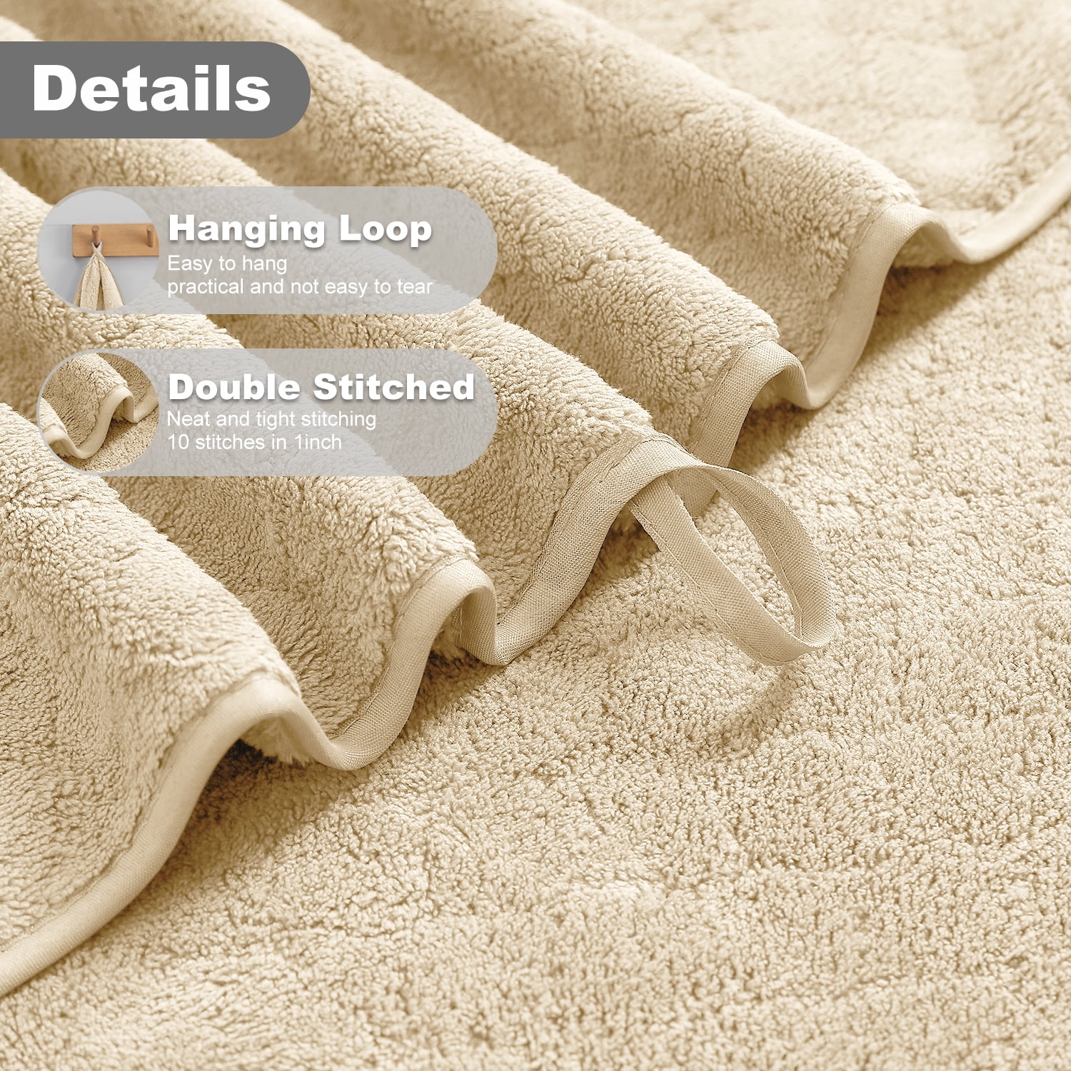 Smuge 18 pcs Bath Towel Sets, Include 6 Bath Sheet Towels, 6 Hand Towels, 6 Washcloths, Soft Microfiber Highly Absorbent Shower Towel for Bathroom Gym Spa(Apricot Yellow)