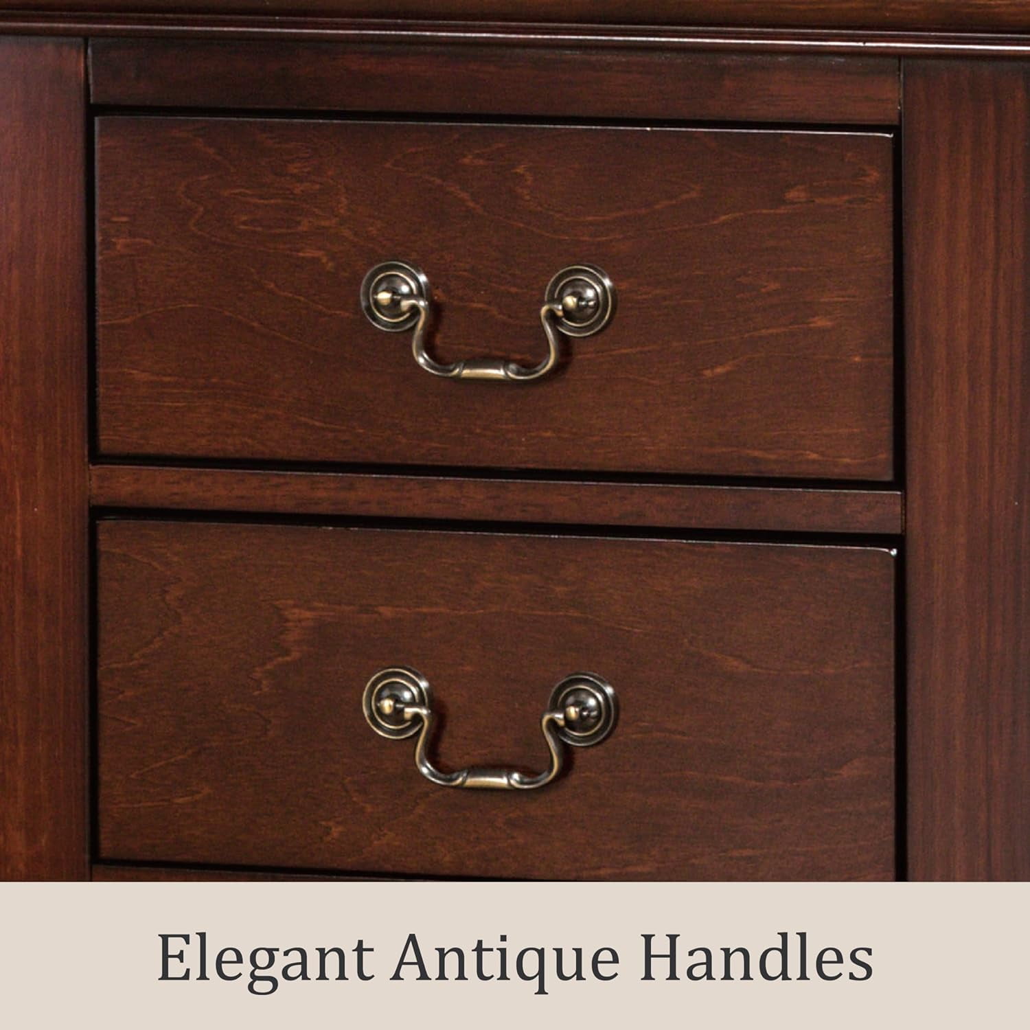 Furniture of America Toni Wood 2-Drawer Nightstand in Cherry (Set of 2)