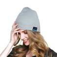 thumbnail image 2 of Gorro de punto unisex con Bluetooth 5.0 para hombre, mujer, deportes al aire libre, música inalámbrica, gorro de manos libres, gris blanco Sweethay DZ4000-05, 2 of 2