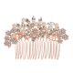 thumbnail image 4 of Nvzi Horquillas para el pelo de boda con flores para novias, peinetas con perlas de cristal, pinzas para el pelo, accesorios para el pelo de boda dorados, joyas -, 4 of 4