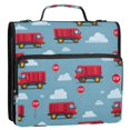 thumbnail image 5 of FORMRS Zipper Binder with Shoulder Strap 1.5-inch Ring 500 Sheet Capacity File Bag, Red Truck Pattern, 5 of 5
