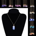 thumbnail image 4 of PVCS 1 Pce Collier en Cristal de Pierre Naturelle Pendentif en Quartz Plaqué Or, 4 of 8