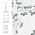 thumbnail image 5 of Noble Linens Gray Simple Vine Print Duvet Set 3-Piece Duvet Cover Set, Full/Queen, 5 of 12