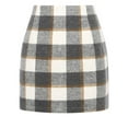 thumbnail image 3 of Womens Wool Plaid Pencil Skirt Causal Bodycon Pencil Mini Skirts Fall Winter Skirts, 3 of 4