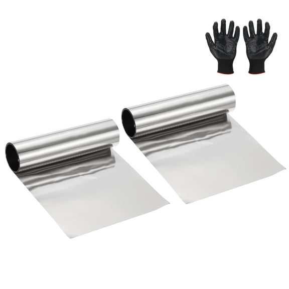 Uxcell Stainless Steel Roll Metal Flashing Foil Plate, 0.03 x 100 x 1000mm for DIY Crafts Electrical Repair (2 Pack, Silver)