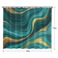 thumbnail image 5 of Teal Gold Marble Pattern Shower Curtain 84"x72" ,Bathroom Decorative Shower Curtains Set with 12 Hooks,Modern Waterproof Washable Shower Curtain, 5 of 6