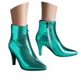 thumbnail image 3 of Women's Ankle Boots Fashion Pointed Toe Stiletto Heel Snakeskin Print Side Zipper Short Footwear for Fall Winter, 3 of 6