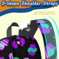 thumbnail image 5 of Green and Purple Leopard Print 17" School Backpacks for Teens,Waterproof Oxford Fabric,S-Shape Padded Straps for School,Travel,Hiking,Camping, 5 of 6