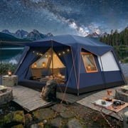 HOTEEL 8-10 Person Camping Tent, Easy Setup Waterproof Windproof Backpacking Tent with Removable Rainfly, Lightweight Portable Outdoor Family Tents for Camping, Travel, Fishing, Hiking, Dark Blue