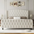 thumbnail image 4 of QinaQin Queen Size Platform Bed Frame with 51 Inch High Wingback Headboard and Footboard, Velvet Upholstery, No Box Spring Needed, 4 of 7
