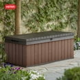 thumbnail image 6 of Keter Darwin 100 Gallon Resin Large Deck Box - Organization and Storage for Patio Furniture, Outdoor Cushions, Garden Tools and Pool Toys, Brown, 6 of 17