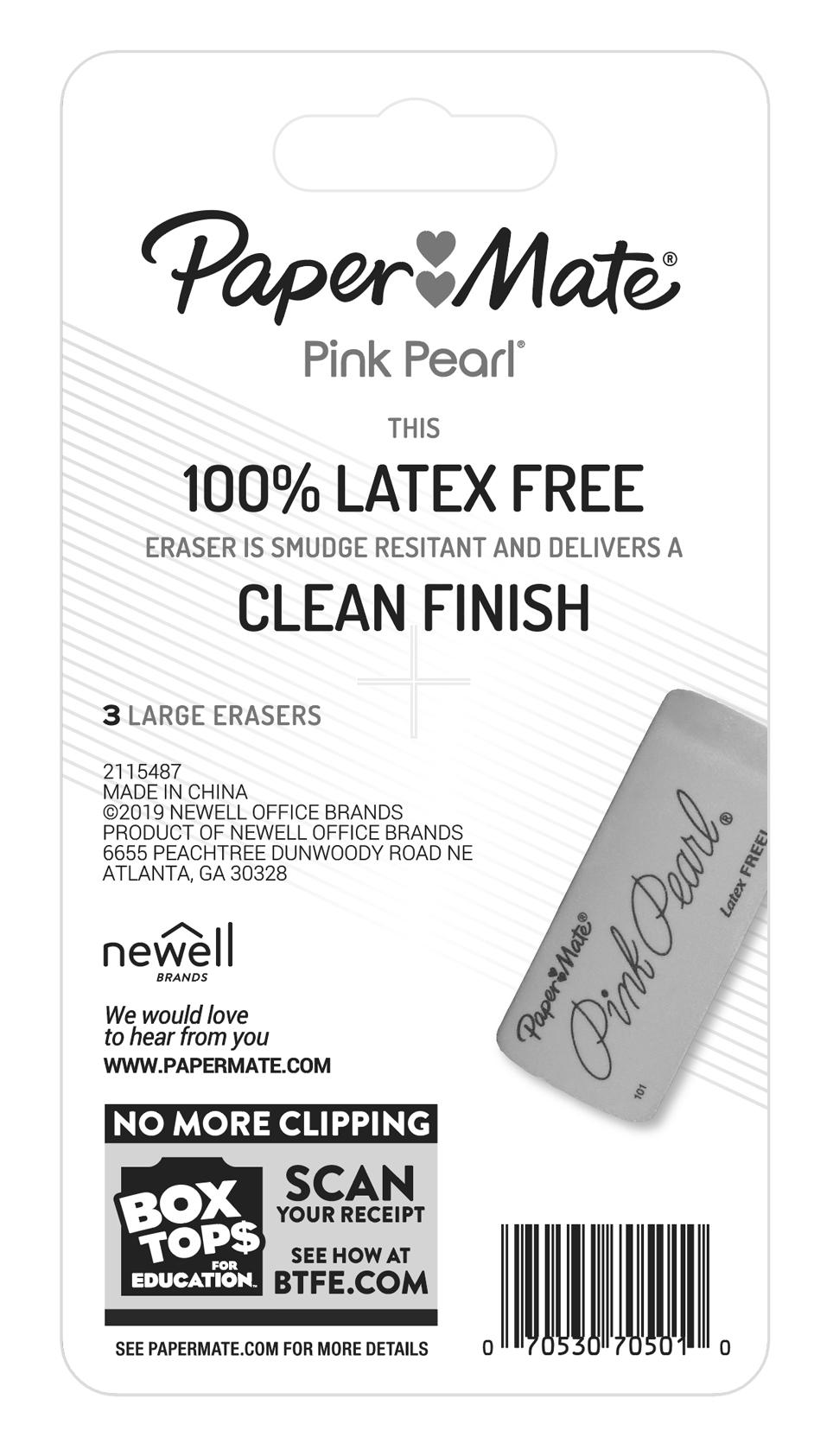 Paper Mate Pink Pearl Erasers, Large, 3 Count - image 5 of 6