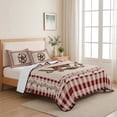 thumbnail image 5 of Twin Quilt Set 68''x86'', Country Star Plaid Lightweight Summer Bedspread Coverlet Set with 2 Pillow Shams, Retro Western Farmhouse Barn Berry Breathable All Season Quilt Bedding for Dorm/Bedroom, 5 of 9