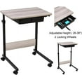 thumbnail image 3 of J&V TEXTILES Adjustable Overbed Bedside Table with Wheels Hospital and Home Medical Use, 3 of 6