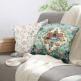 thumbnail image 6 of Pack of 2 Pillow Covers 20x20 Inch, Vintage Turkish Boho Decorative Throw Pillow Covers for Home Decor Living Room Bed Couch, Teal Boho Pillowcase Set of 2, 6 of 6