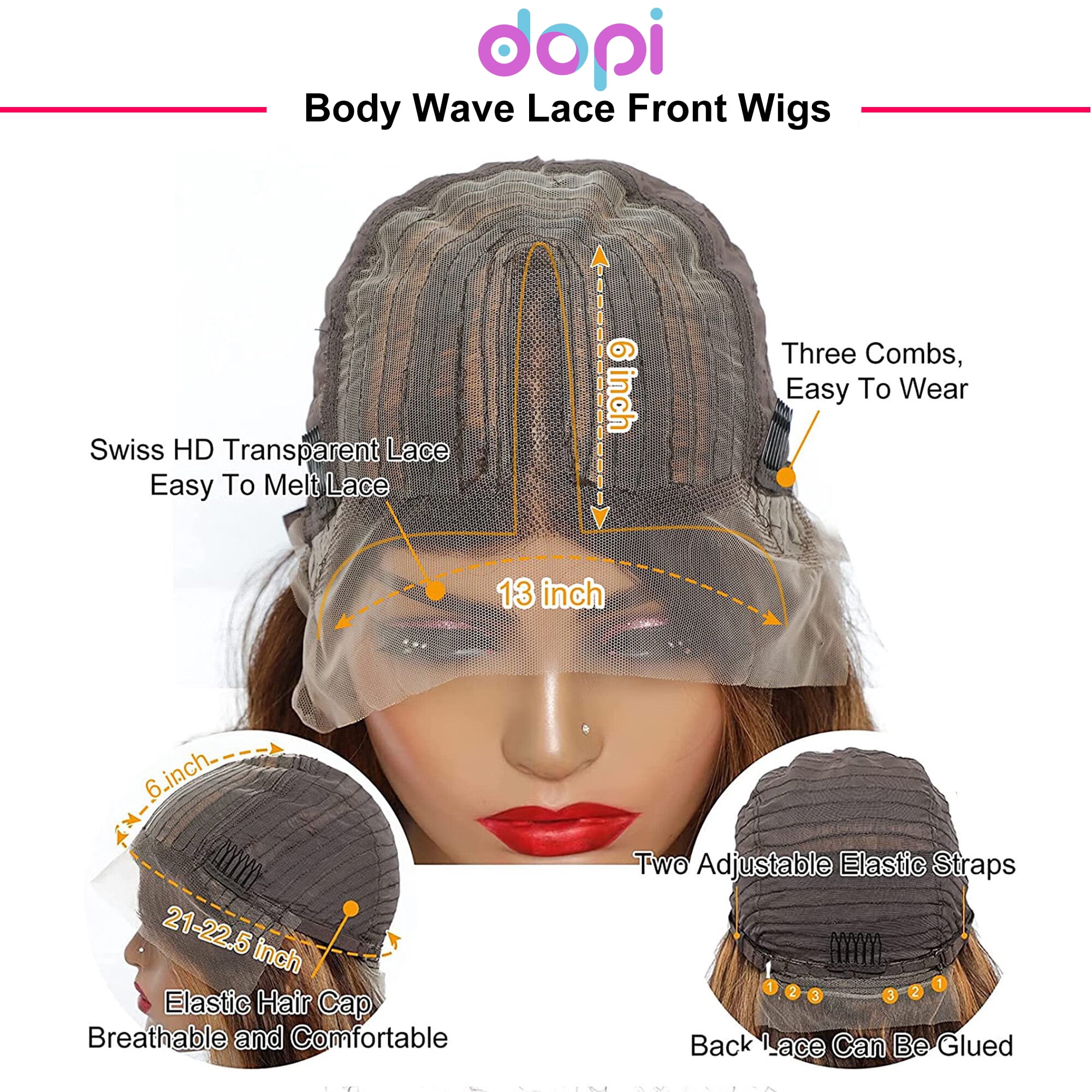 34 Inch Body Wave Lace Front Wigs Human Hair Pre Plucked Wigs For Black Women Human Hair 250density 13*6*1 Tpart