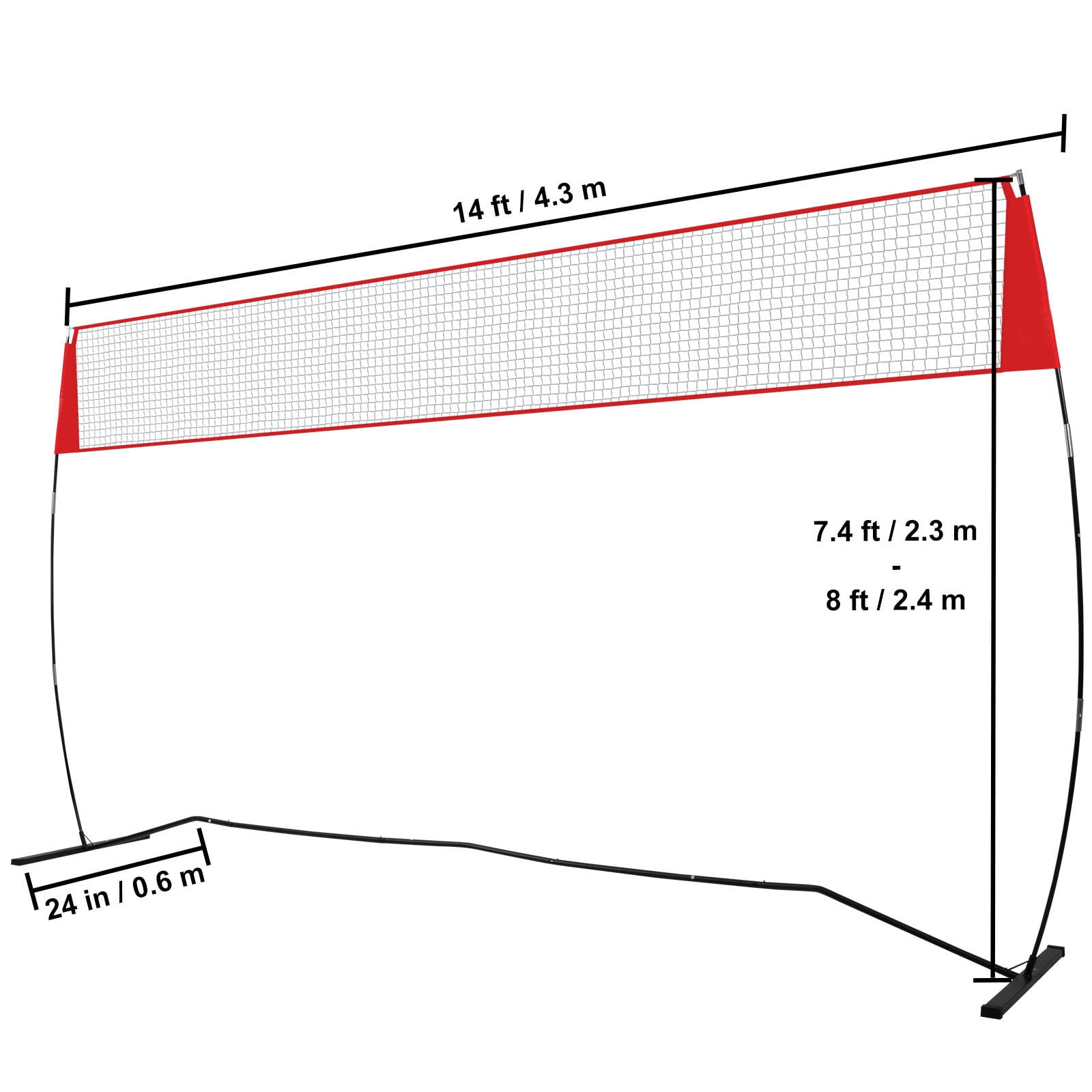KFFKFF Indoor Outdoor Freestanding Volleyball Training Net with Stand Carry Bag