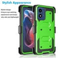 thumbnail image 3 of For Motorola Moto G Play 4G 2024 Case, Takfox Heavy Duty Rugged Defender Full Body Protection Phone Case Cover with Swivel Belt Clip Holster & Built in Screen Protector - Green, 3 of 7