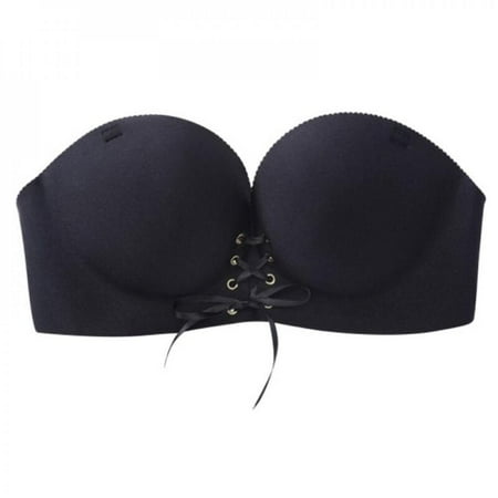 

Clearance Women Push Up Bra Invisible Strapless Back Closure Silicone Lace Full Cup Up Bralette Seamless Bras Women Underwear