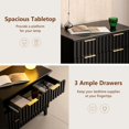 thumbnail image 6 of LAZZO 3-Drawer Nightstand, Tall Fluted Bedside Table with Gold Metal Handles, Storage Table for Bedroom, Black, 6 of 9