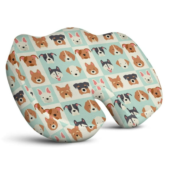 Premium Dog Pattern Memory Foam Seat Cushion Ergonomic Chair Pad for Office Chair, Car, Airplane & Bleachers Sciatica, Tailbone Hip & Back Pain Relief - Chair Cushion for Long Office Workers.
