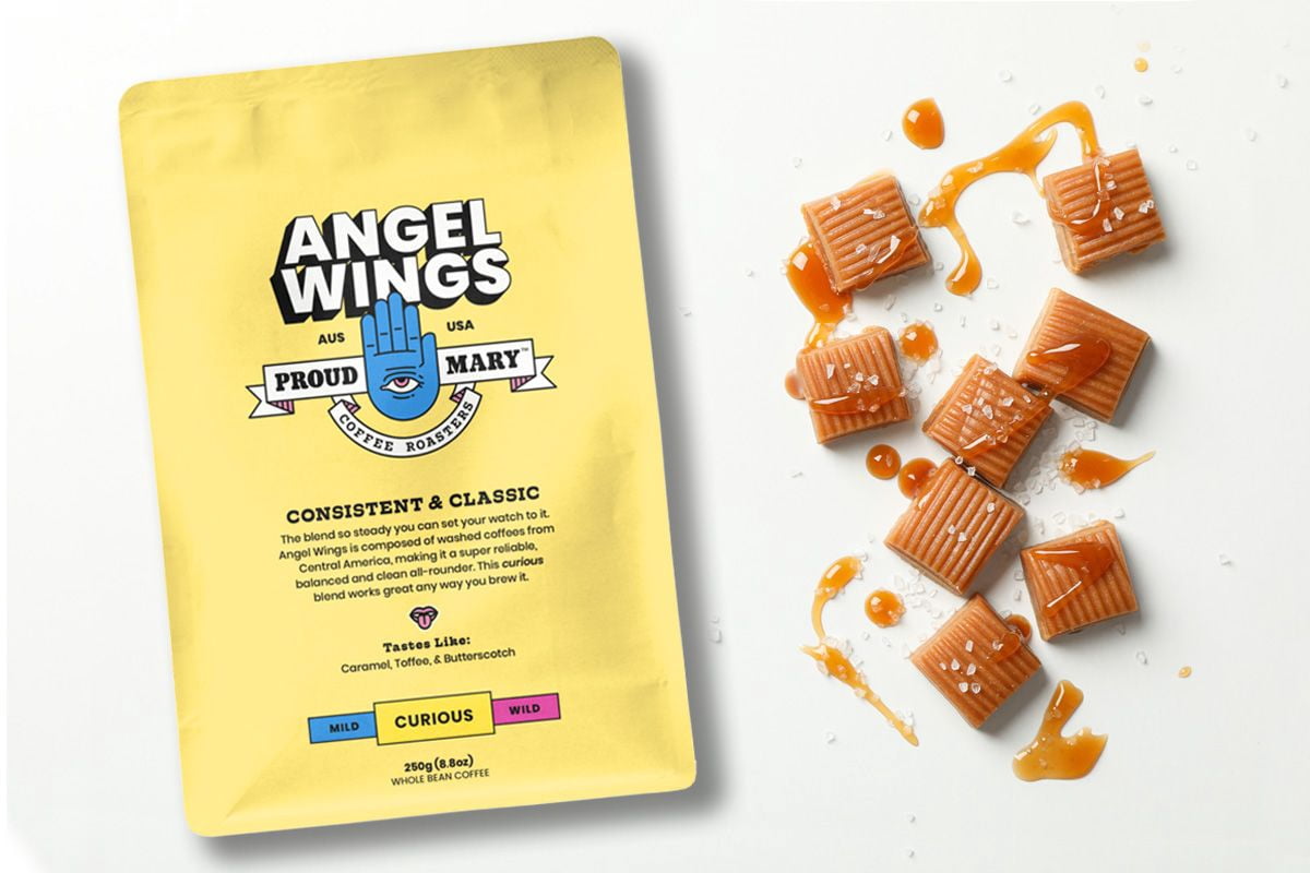 Angel Wings Blend - Roasted by Proud Mary Coffee - Freshly Ground Coffee - 250g Bag
