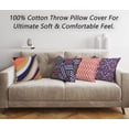 thumbnail image 4 of Ruvanti 4 Pack 100% Cotton Fabric Throw Pillows, 16x16 Soft, Cozy Square Decorative Pillows for Sofa, Couch Pillows, Bed, Living Room Luxury Cushion Covers Including Insert; Blue and Orange Spiral, 4 of 9