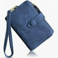thumbnail image 1 of Apuakthei - Cartera pequeña de piel plegable para mujer, con ranuras para tarjetas, ventana de identificación, monedero con cremallera, 1 of 6