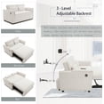 thumbnail image 6 of 55" Velvet Two Seater Pull Out Sofa Bed, Adjustable Backrest With USB Ports, Two Side Pockets, 3 in 1 Convertible Sleeper Sofa Bed, Modern Love Seat Lounge,2 waist pillows for living rooms, 6 of 8