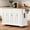 White, variant on 54-inch Large Kitchen Island with Rubber Wood Drop Leaf, Rolling Kitchen Cart on 4 Wheels with 4 Doors and 3 Drawers for Dining Room