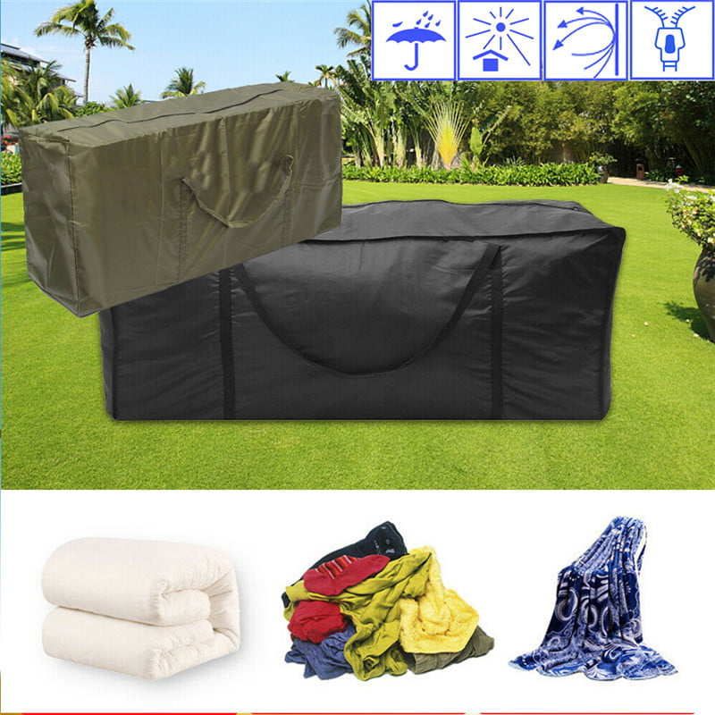 48x18x20in Patio Cushion Storage Bag Extra Large,Mayhour Outdoor Heavy Duty Waterproof Furniture Cushion Bags Cover Black with Zipper Handles for Garden Beach Picnic 